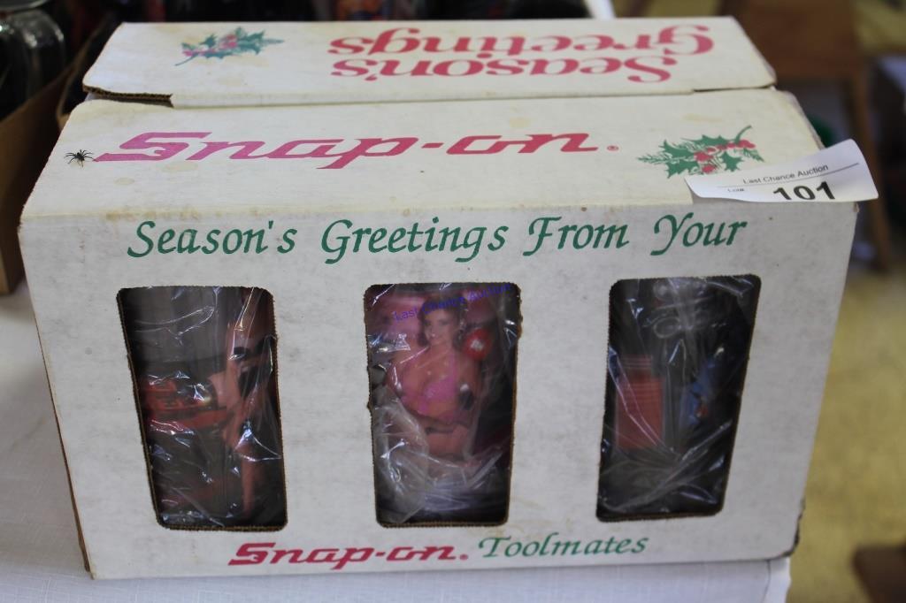 1987 Snap On Tools X-Mas Tumbler Set in Box