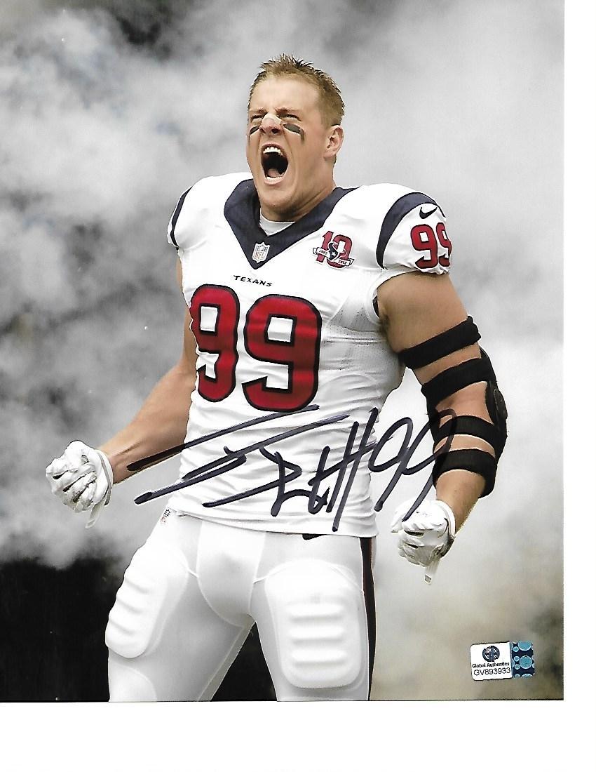 J.J. Watt Houston Texans Autographed 8x10 White Smoke Photo w/GA coa