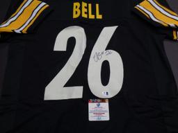LeVeon Bell Pittsburgh Steelers Autographed Custom Home Black Style Jersey w/GA coa