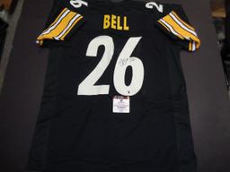 LeVeon Bell Pittsburgh Steelers Autographed Custom Home Black Style Jersey w/GA coa