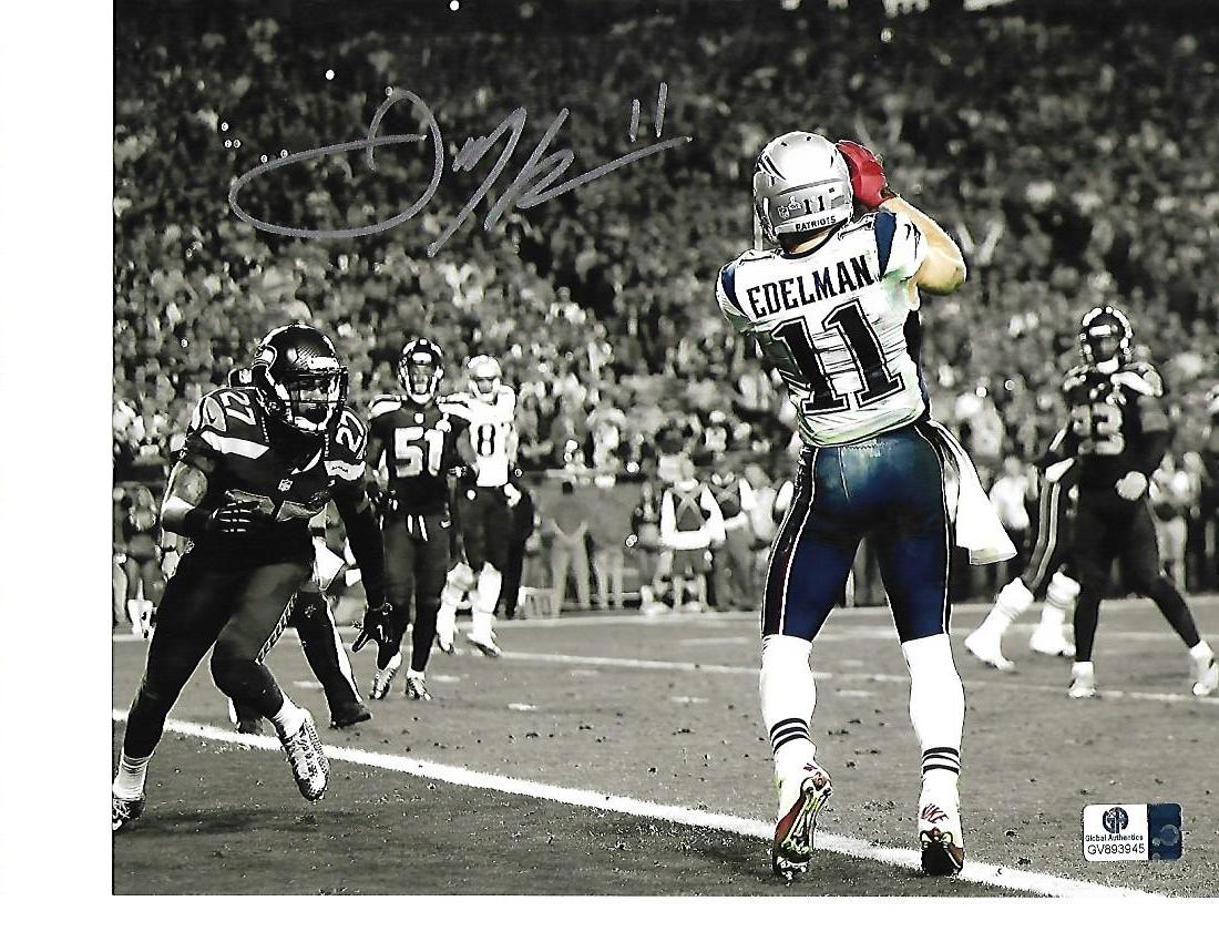 Julian Edelman New England Patriots Autographed 8x10 Spotlite SB Touchdown Photo w/GA coa