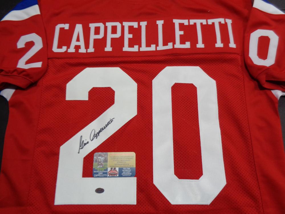 Gino Cappelletti New England Patriots Autographed Custom Home Red Jersey w/JSA W coa