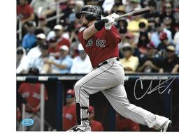 Christian Vazquez Boston Red Sox Autographed 8x10 Batting at Home Photo w/Full Time coa