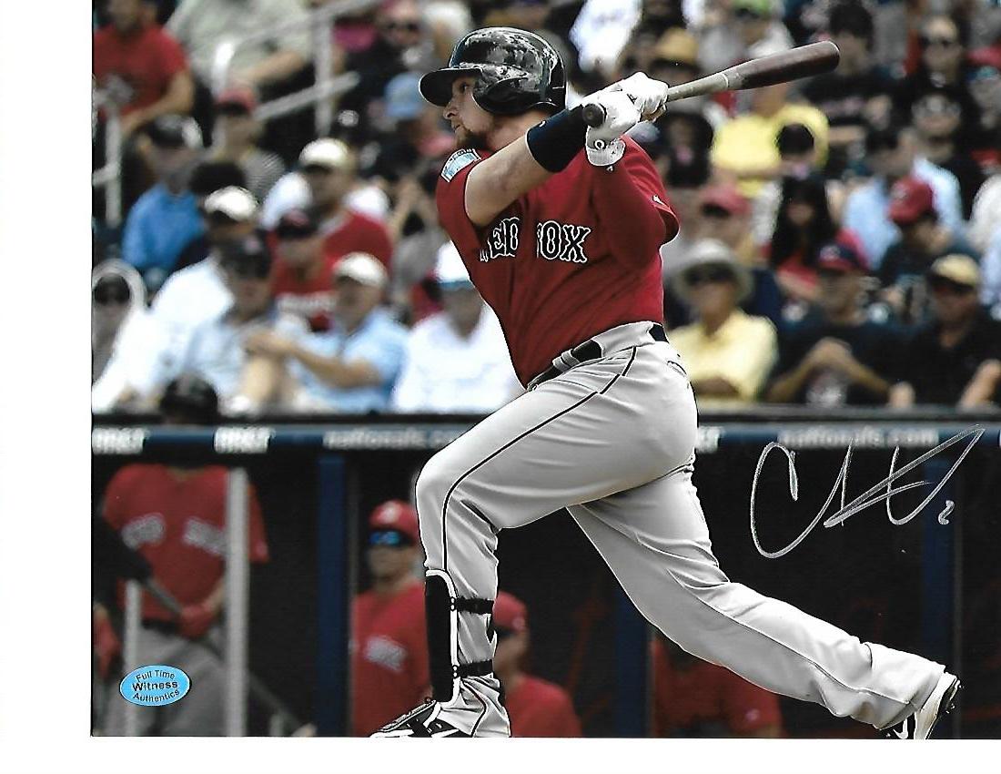 Christian Vazquez Boston Red Sox Autographed 8x10 Batting at Home Photo w/Full Time coa