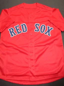 Christian Vazquez Boston Red Sox Autographed Custom Red Jersey w/Full Time & JSA W coa