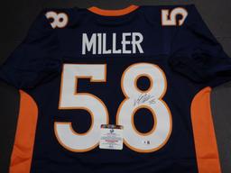 Von Miller Denver Broncos Autographed Custom Blue Style Jersey w/GA coa