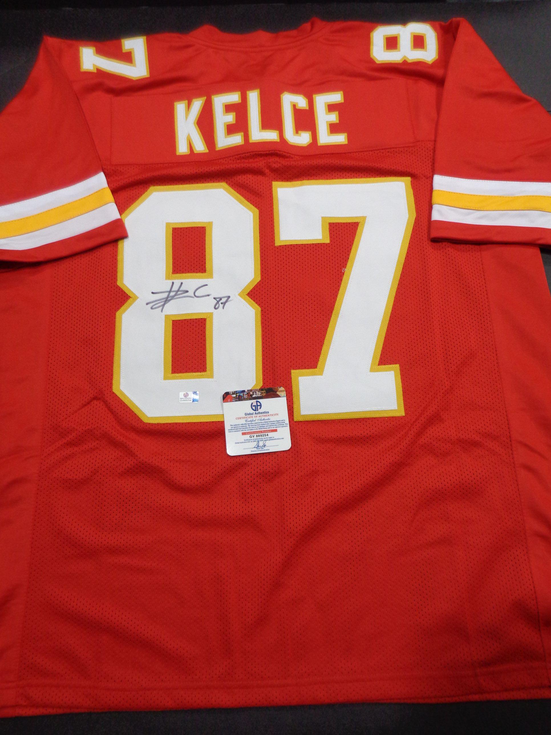 Travis Kelce Kansas City Chiefs Autographed Custom Red Style Jersey w/GA coa