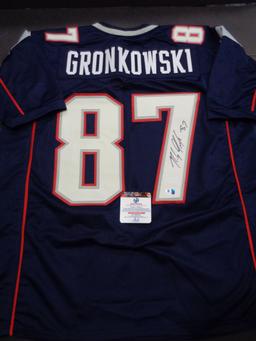 Rob Gronkowski New England Patriots Autographed Custom Blue Style Jersey w/GA coa