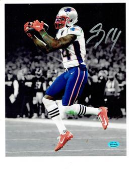 Mohamed Sanu Sr. New England Patriots Autographed 8x10 Spotlite Photo w/Full Time coa