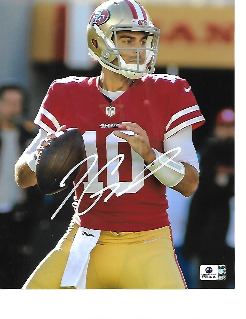 Jimmy Garoppolo San Francisco 49ers Autographed 8x10 Home Red Photo w/GA coa