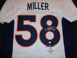 Von Miller Denver Broncos Autographed Custom White Football Style Jersey w/GA coa