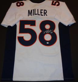 Von Miller Denver Broncos Autographed Custom White Football Style Jersey w/GA coa