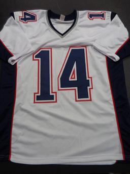 Mohamed Sanu New England Patriots Autographed Custom White Football Style Jersey w/GA coa