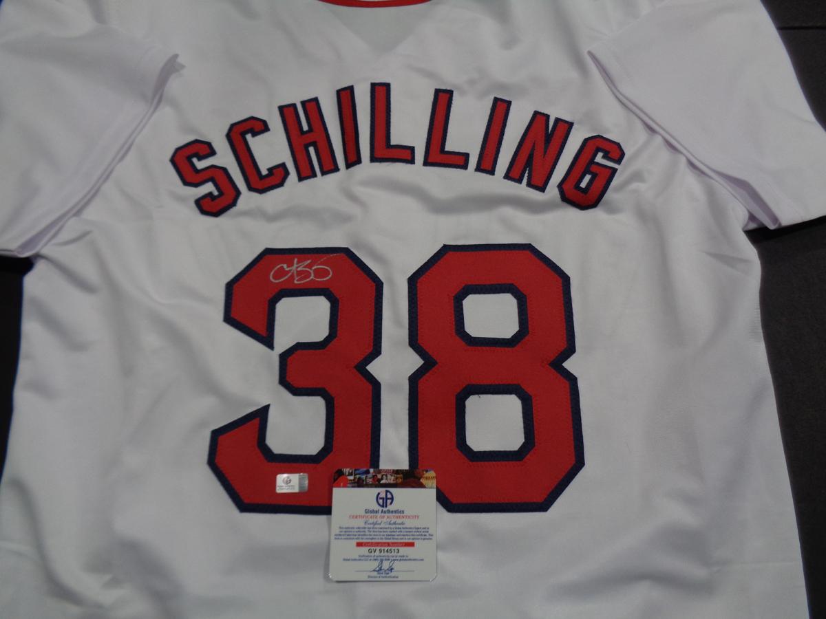 Curt Schilling Boston Red Sox Autographed Custom White Baseball Style Jersey w/GA coa