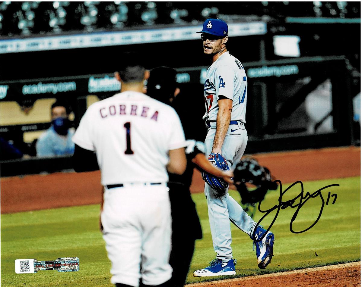 Joe Kelly Los Angeles Dodgers Autographed 8x10 Stare down Correa Photo w/Full Time Auth coa