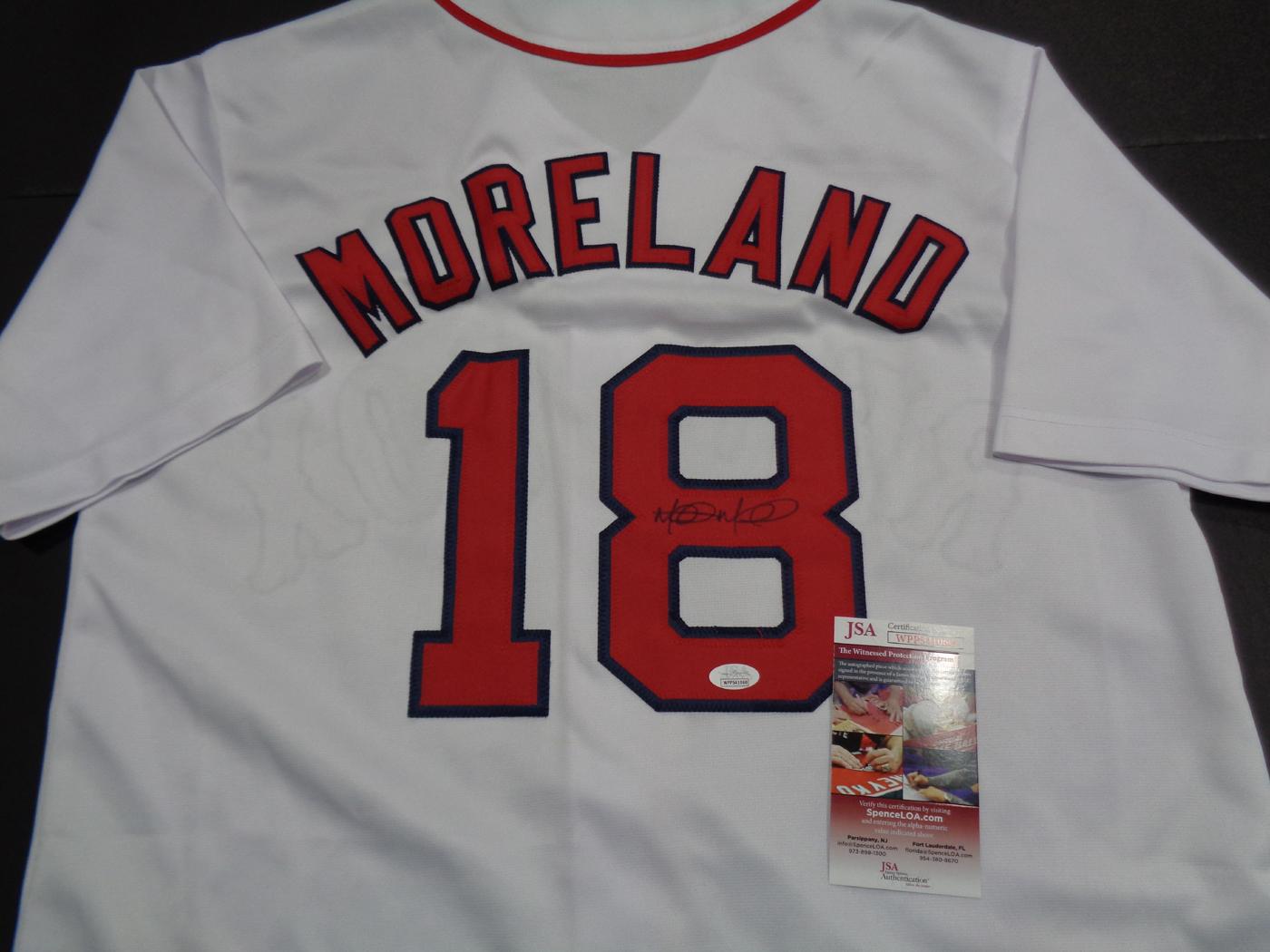 Mitch Moreland Boston Red Sox Autographed Custom White Baseball Style Jersey w/JSA W coa