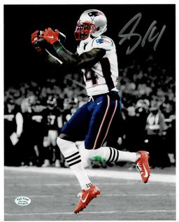 Mohamed Sanu Sr. New England Patriots Autographed 8x10 Spotlite Photo w/Full Time coa