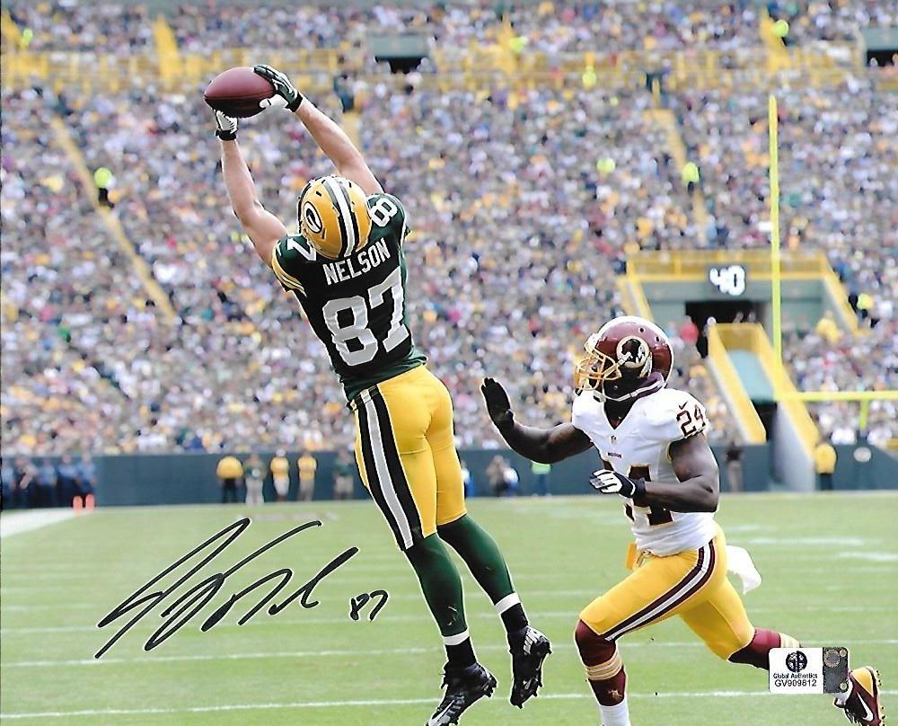 Jordy Nelson Green Bay Packers Autographed 8x10 Stretch Photo w/ GA coa