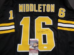 Rick Middleton Boston Bruins Autographed Custom Road Black Hockey Style Jersey w/JSA W coa