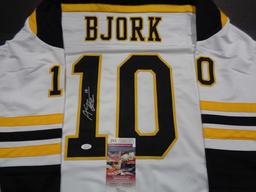 Anders Bjork Boston Bruins Autographed Custom Road White Hockey Style Jersey w/JSA W coa