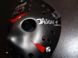 Ari Lehman JASON Friday the 13th Autographed & Inscribed Black Hockey Mask w/JSA W coa