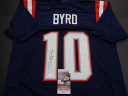 Damiere Byrd New England Patriots Autographed Custom Football Jersey JSA W coa