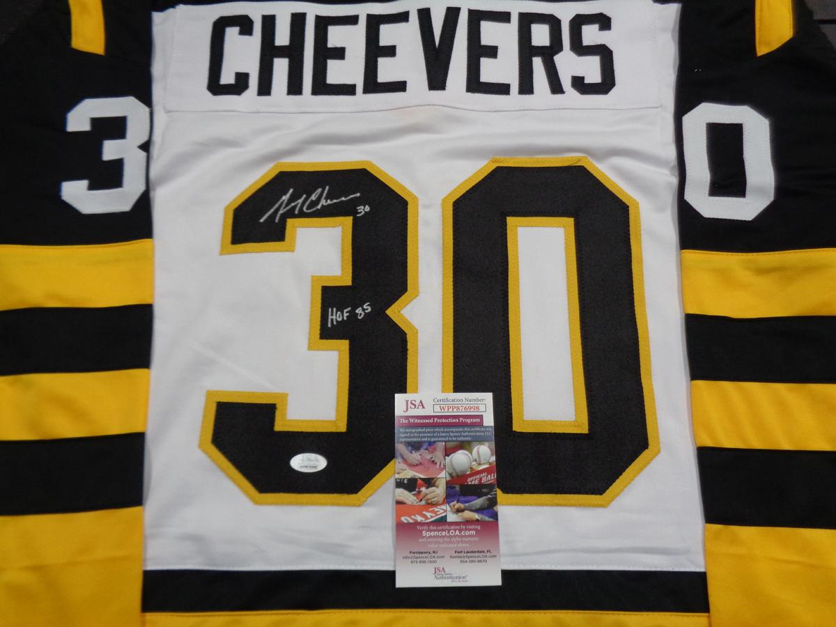 Gerry Cheevers Boston Bruins Autographed Custom Hockey Jersey JSA coa