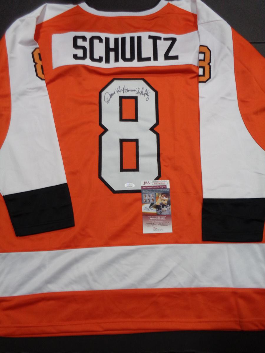 Dave Schultz Philadelphia Flyers Autographed Custom Hockey Jersey JSA W coa