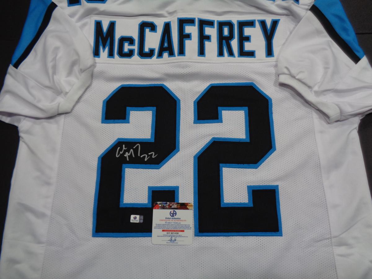 Christian McCaffery Carolina Panthers Autographed Custom Football Jersey GA coa