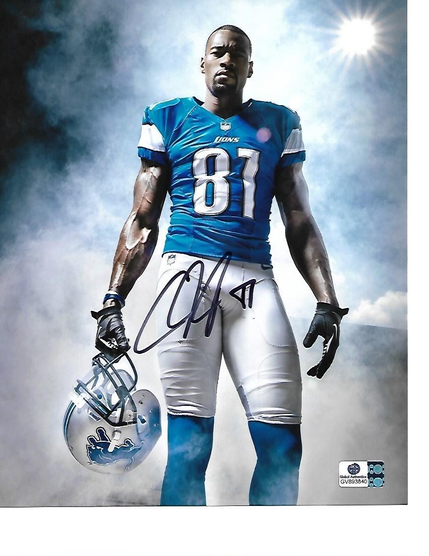 Calvin Johnson Detroit Lions Autographed 8x10 Photo GA coa