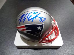 Rob Gronkowski New England Patriots Autographed Riddell Mini Helmet GA coa