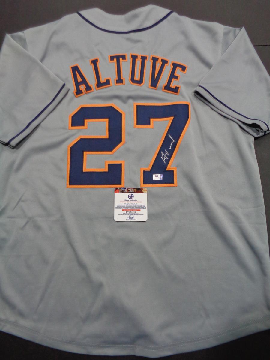 Jose Altuve Houston Astros Autographed Custom Baseball Style Jersey GA coa