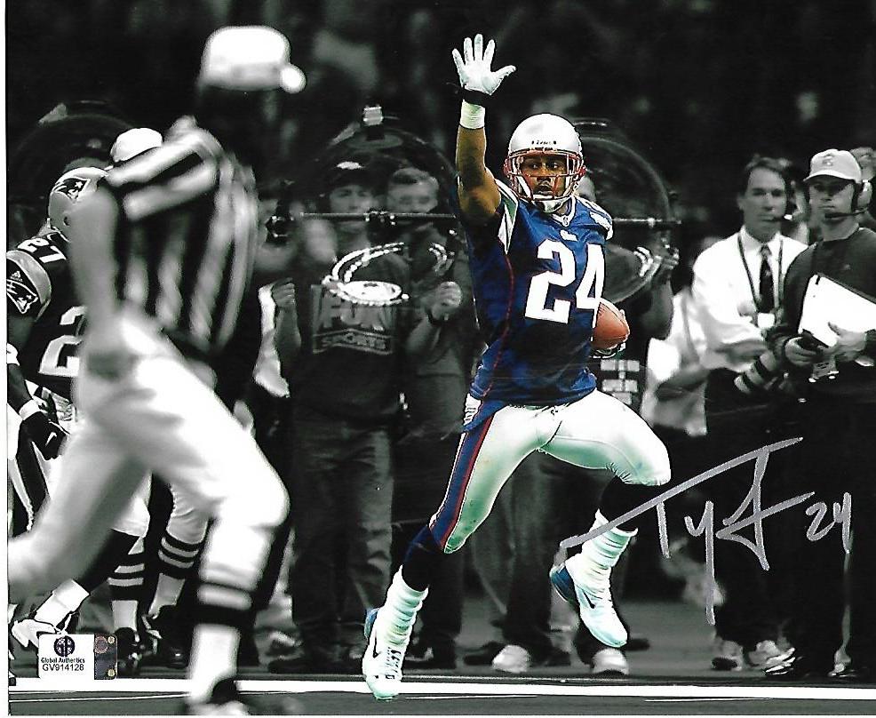 Ty Law New England Patriots Autographed & Inscribed 8x10 Photo GA coa