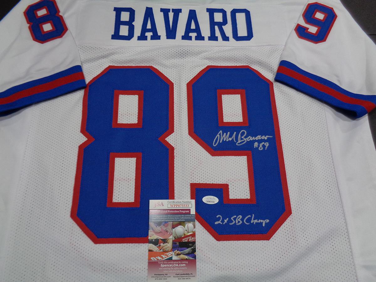 Mark Bavaro New York Giants Autographed & Inscribed Custom Jersey JSA W coa