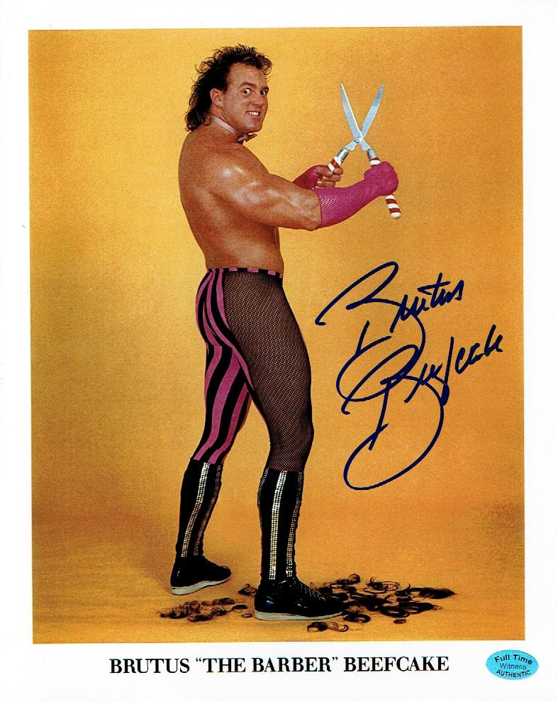 Brutus "The Barber" Beefcake WWF/WWE Autographed 8x10 Photo Full Time coa v2