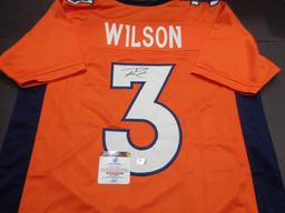 Russell Wilson Denver Broncos Autographed Custom Football Jersey GA coa