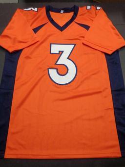 Russell Wilson Denver Broncos Autographed Custom Football Jersey GA coa