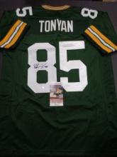 ROBERT TONYAN Signed Green Bay Packers Custom Jersey (Beckett Witness  Certified)