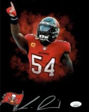 Lavonte David Tampa Bay Buccaneers Autographed 8x10 Photo JSA w STICKER ONLY