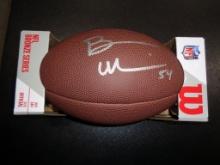 Brian Urlacher Chicago Bears Autographed Wilson Football GA coa