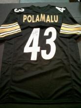 Troy Polamalu Pittsburgh Steelers Autographed Custom Football Jersey GA coa