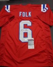 Nick Folk New England Patriots Autographed Custom Football Jersey JSA W coa