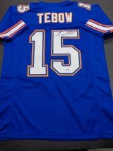 Tim Tebow Florida Gators Autographed Custom Football Jersey GA coa
