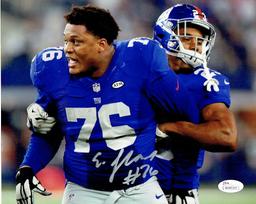 Ereck Flowers New York Giants Autographed 8x10 Photo JSA STICKER ONLY