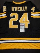 Terry O'Reilly Boston Bruins Autographed & Inscribed Custom Hockey Jersey JSA W coa