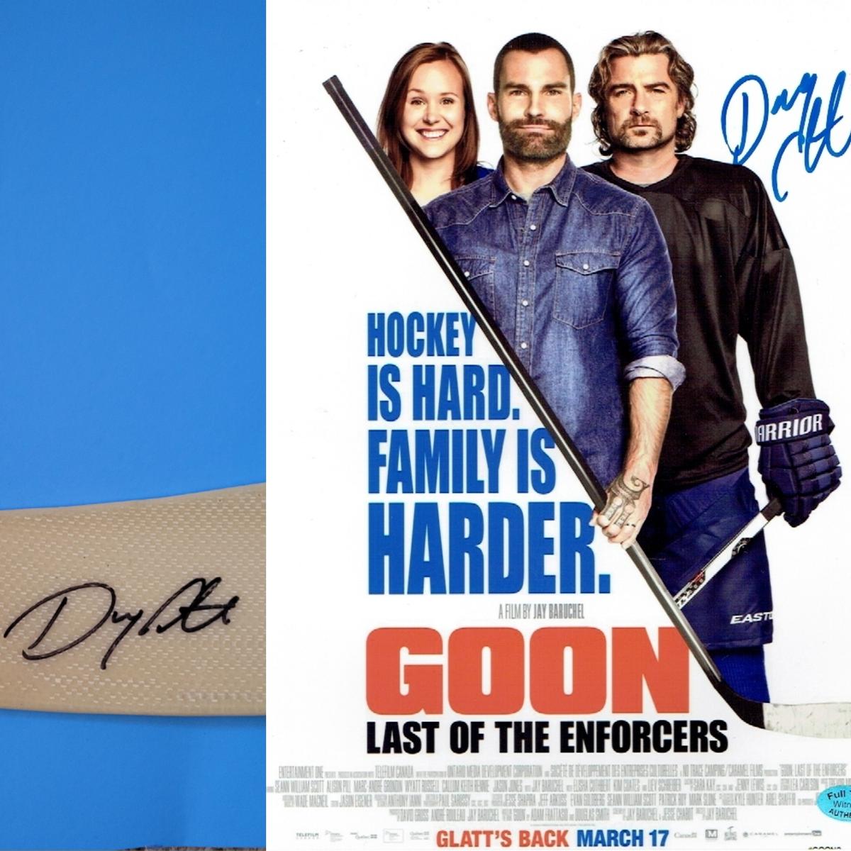 Doug Smith Author of The Goon Doug Glatt Autographed Easton Hockey Blade & Photo Full Time coa