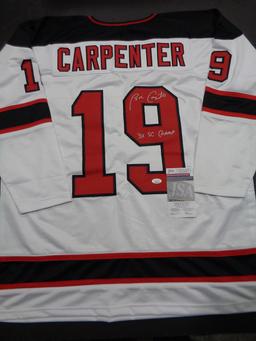 Bobby Carpenter New Jersey Devils Autographed & Inscribed Custom Hockey Jersey JSA W coa