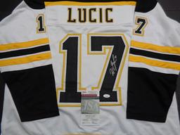 Milan Lucic Boston Bruins Autographed Custom Hockey Jersey JSA W coa