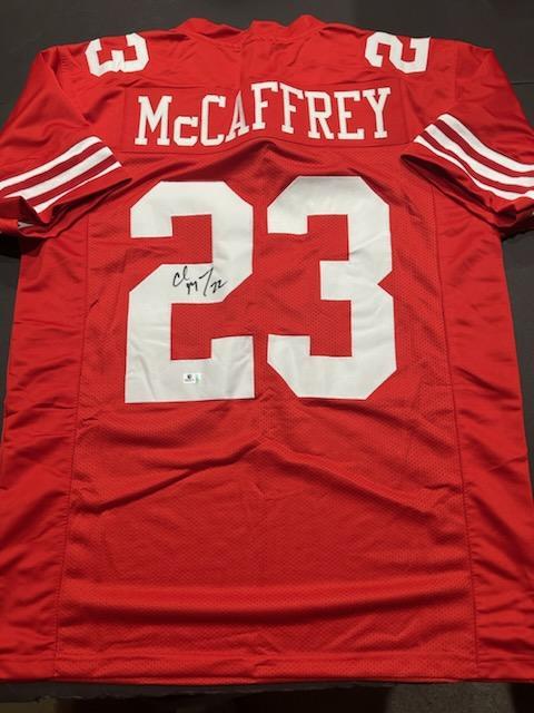 Christian McCaffery San Francisco 49ers Autographed Custom Football Jersey GA coa [SEE DESCR.]