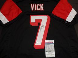 Michael Vick Atlanta Falcons Autographed Custom Football Jersey JSA W coa